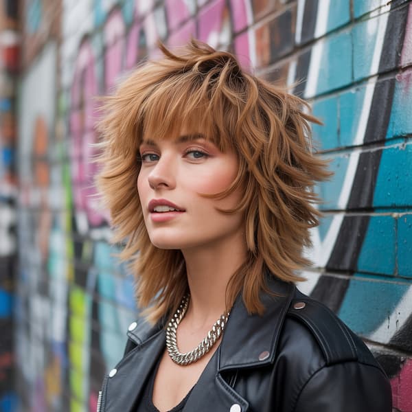 Punk Feathered Shaggy Mullet