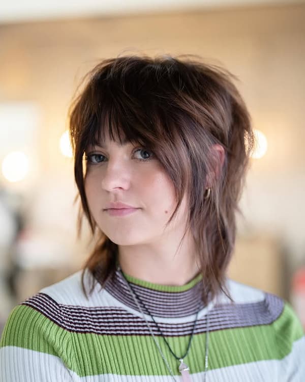 Shaggy Mullet with Long Bangs 