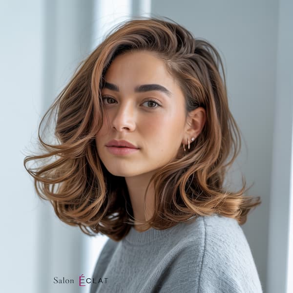 Side-Parted Wavy Haircut 