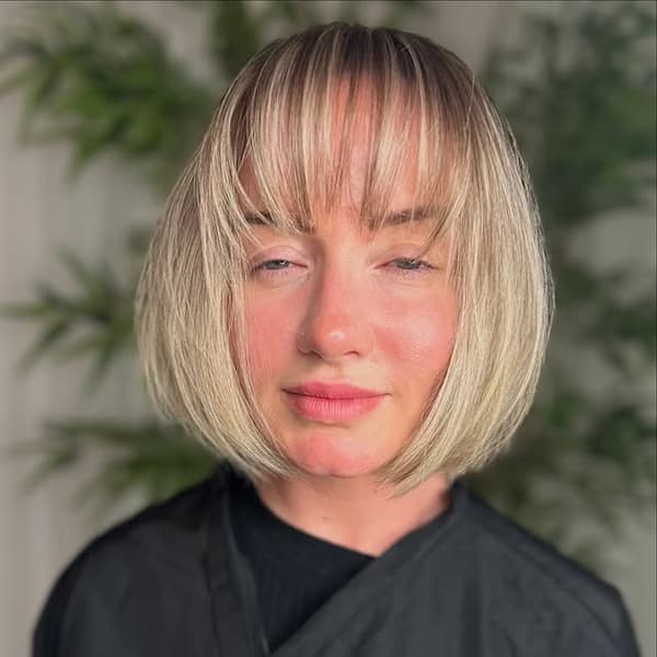Soft Blonde Bob with Wispy Bangs
