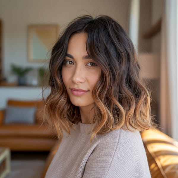 Wavy Haircut for Oval Face