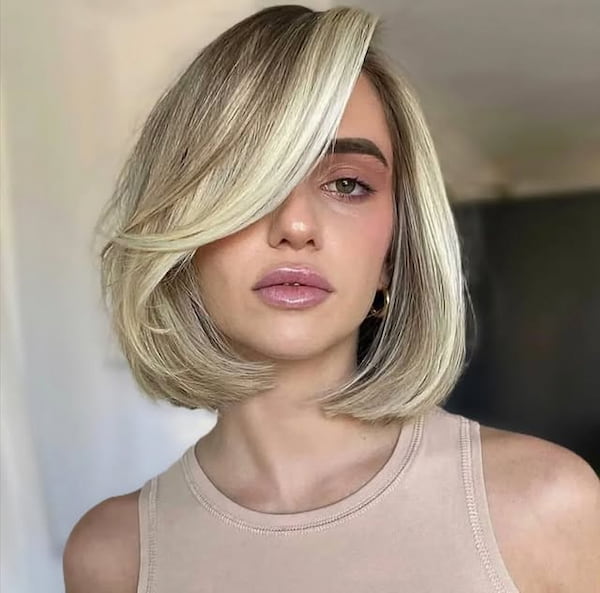 Angular Bob with Feathery Layers 