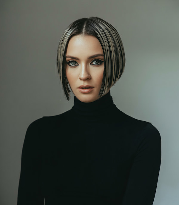 Black and Gray A-Line Bob 