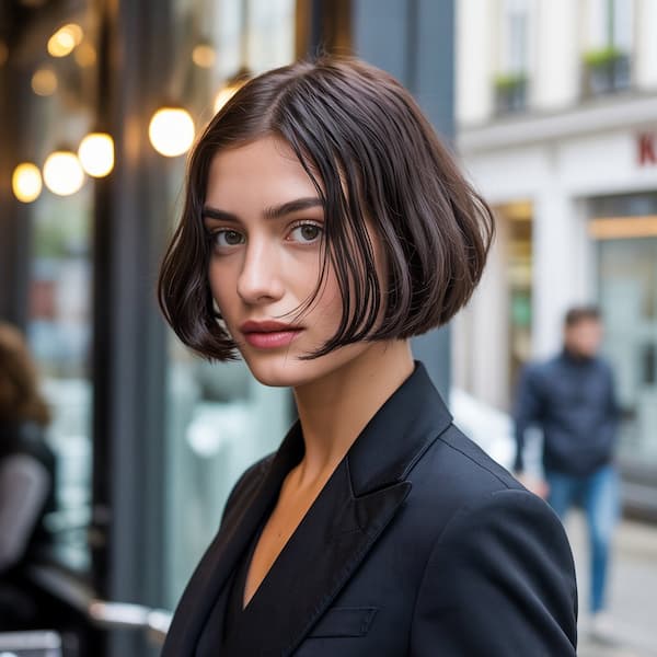 Centre-Parted French Bob 