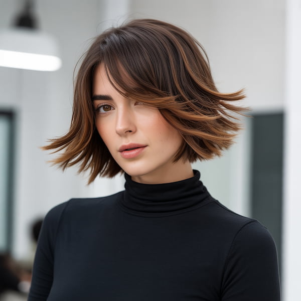 Chic Feathered Bob 