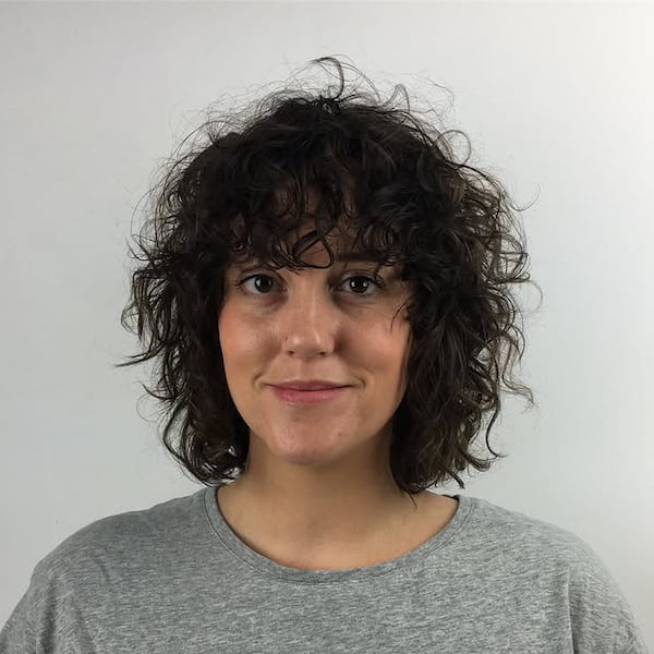 Curls with Full Bangs