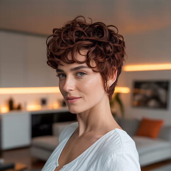 Curly Pixie Mullet
