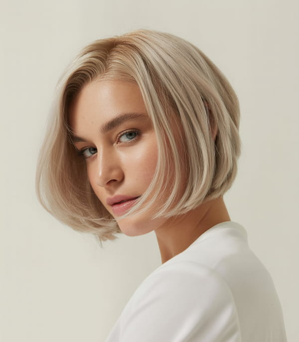 Cute Blonde Inverted Bob 