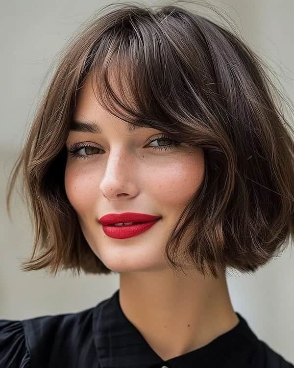 Cute French Bob with Side Bangs 