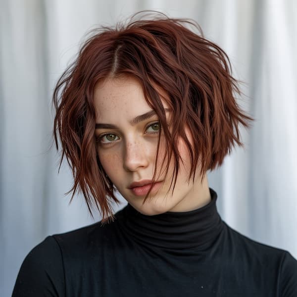 Edgy French Bob with Messy Layers
