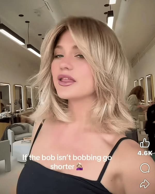 Flirty Feathered Bob with Bangs 