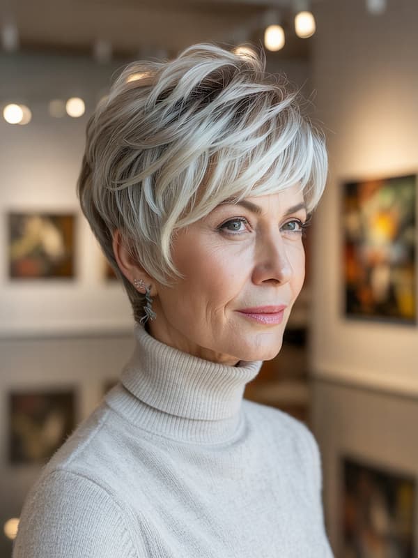 Invert Layered Pixie with Bangs 