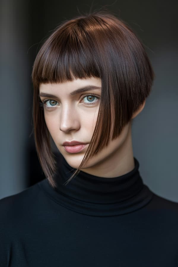 Inverted Bob with Baby Bangs 
