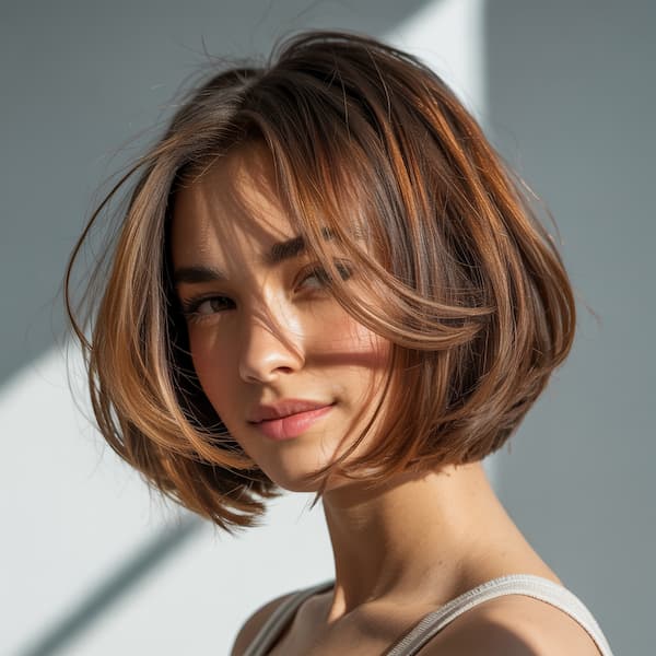 Layered Bob with Swoopy Bangs 