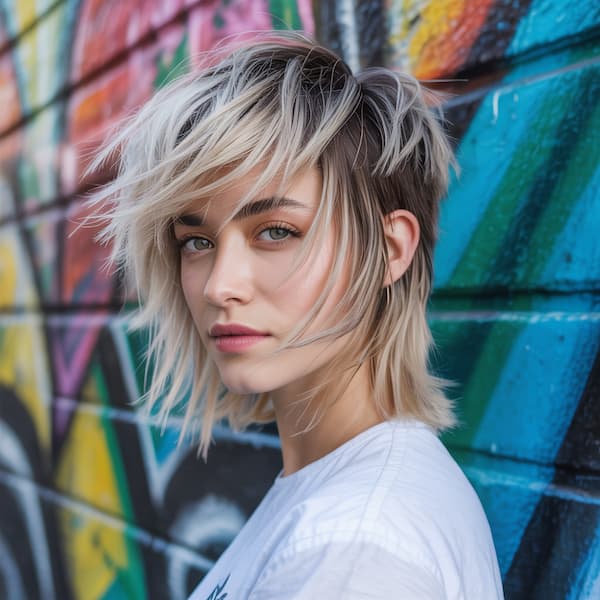 Layered Edgy Haircut with Side Bangs 