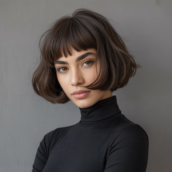Layered French Bob for Fine Hair 