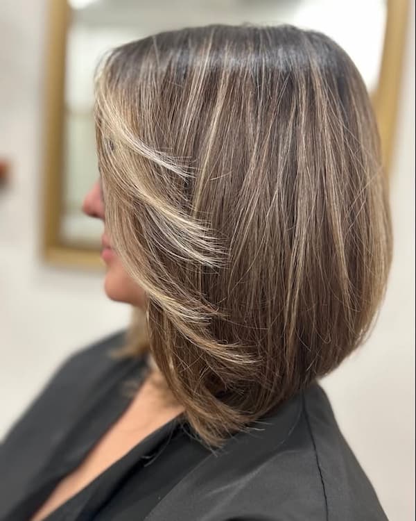 Layered Inverted Bob with Feathered Bangs 