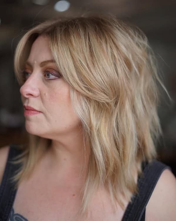 Layered Lob with Curtain Bangs