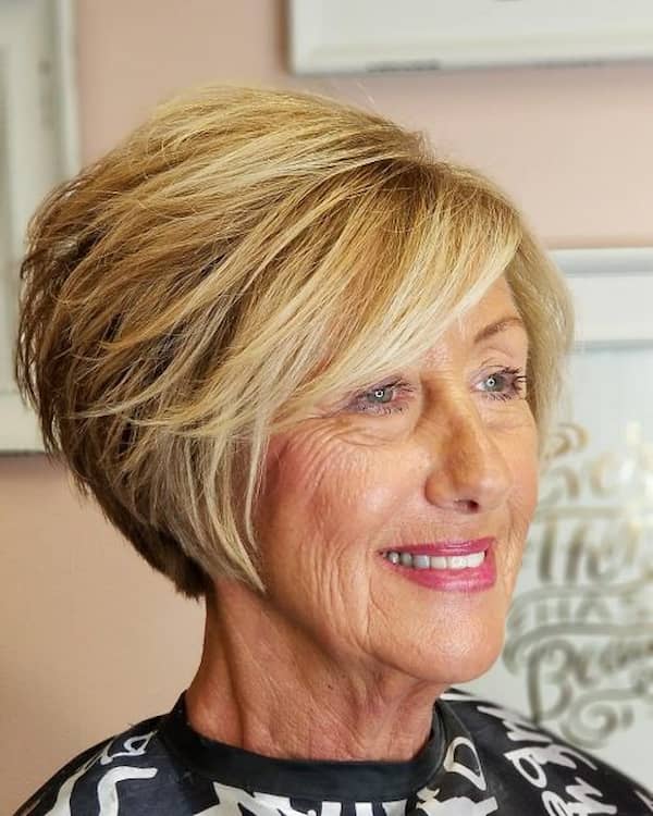 Layered Pixie with Side Bangs for Women over 50