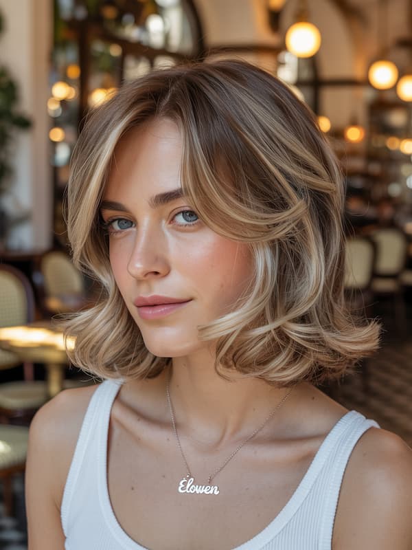 Neck-Length Feathered Haircut