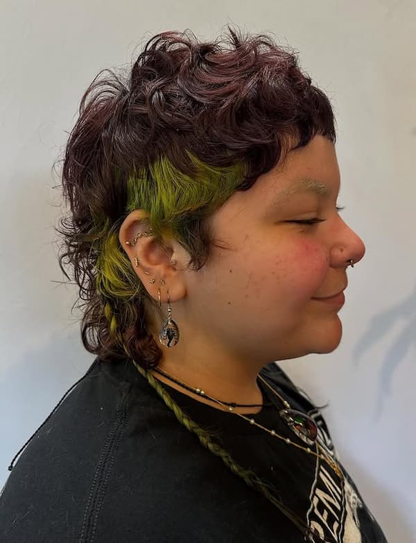 Pixie Mullet with Color Highlights 