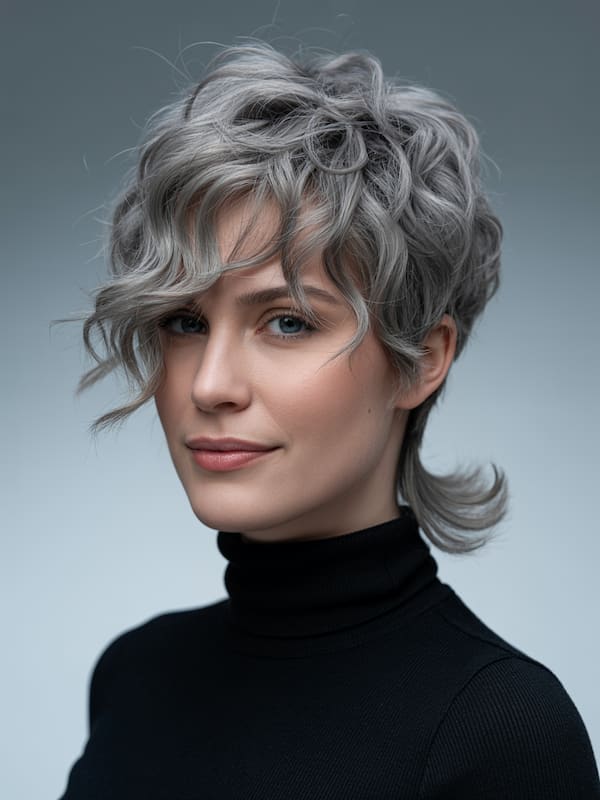 Pixie Mullet with Curly Layers 
