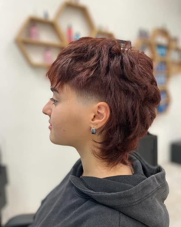 Pixie Mullet with Shaved Side 