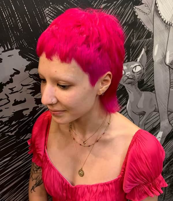 Pure Reddish Pixie Mullet