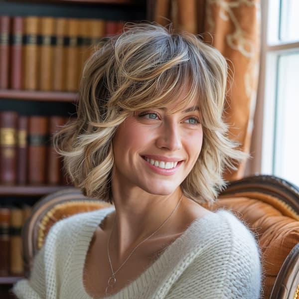 Shaggy Bob with Side Bangs 