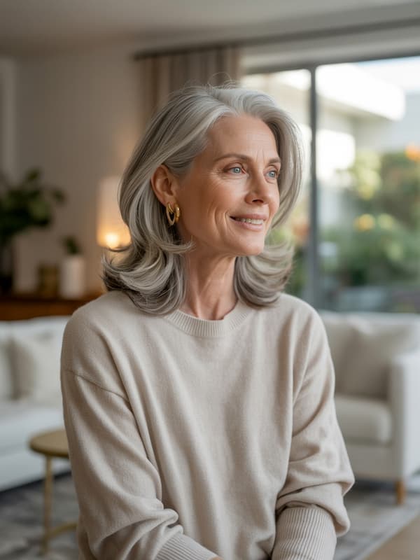 Side-Parted Layered Lob 