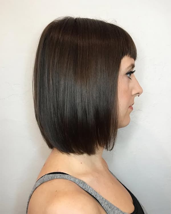 Sleek Straight Bob with Blunt Bangs