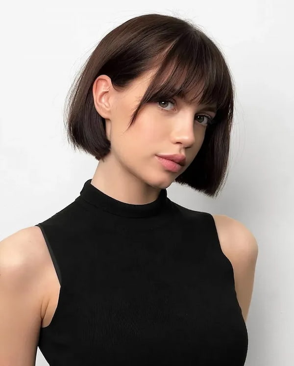 Straight French Bob with Choppy Bangs 