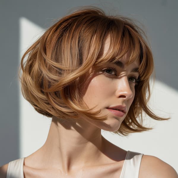 Thick Bob with Subtly Feathered Layers 