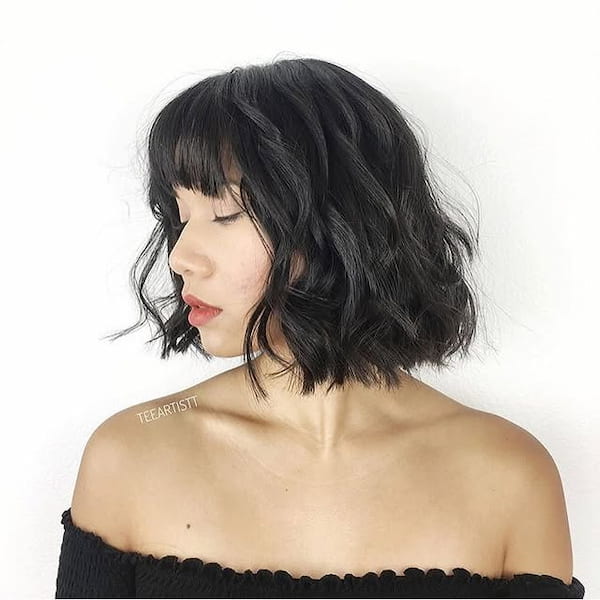 Wavy Bob with Short Bangs