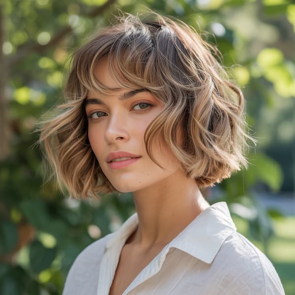 Wavy Feathered Bob