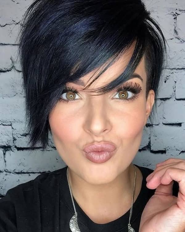 Angled Pixie with Long Side Bangs 