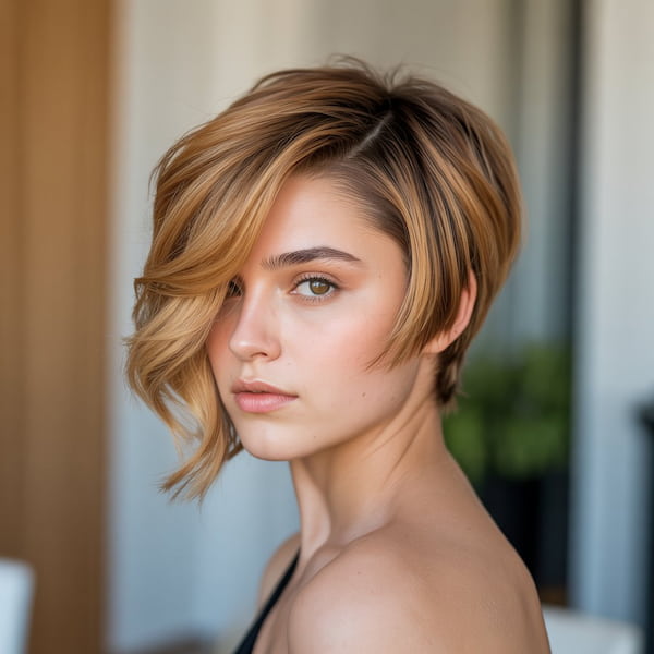 Angled Pixie with Longer Layered Side Bangs&nbsp;
