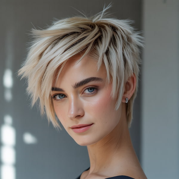 Asymmetrical Pixie with Spiky Layers 
