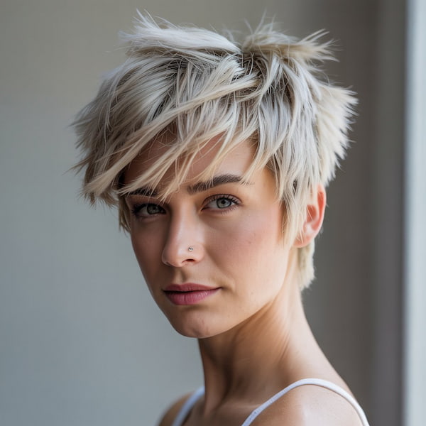 Blonde Pixie with Spiky Layers&nbsp;