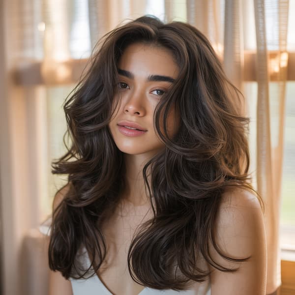 Center-Parted Shaggy Cut&nbsp;