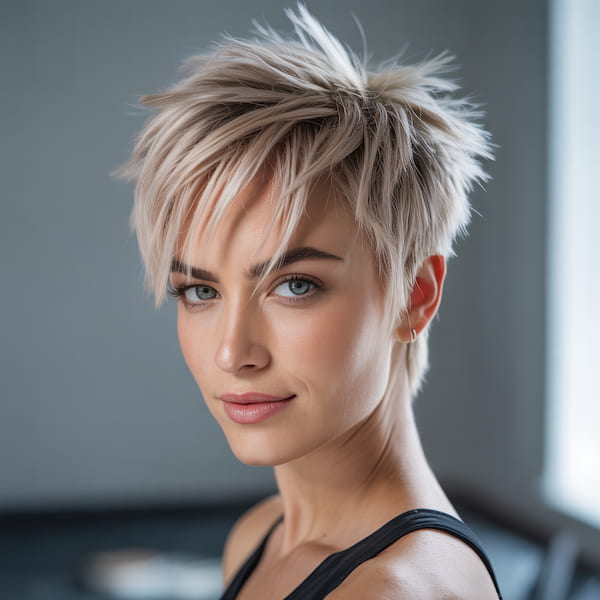 Choppy Pixie with Wispy Bangs and Spiky Layers 