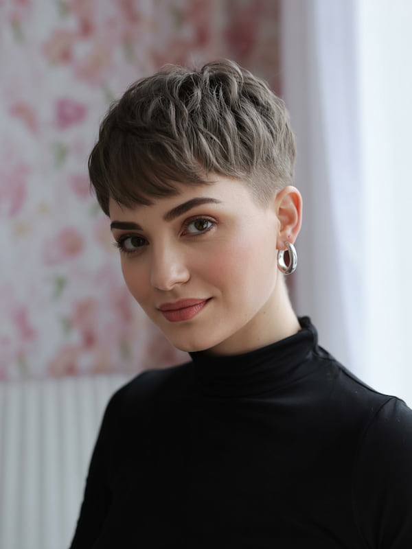 Cute Stepped Layered Undercut Pixie 