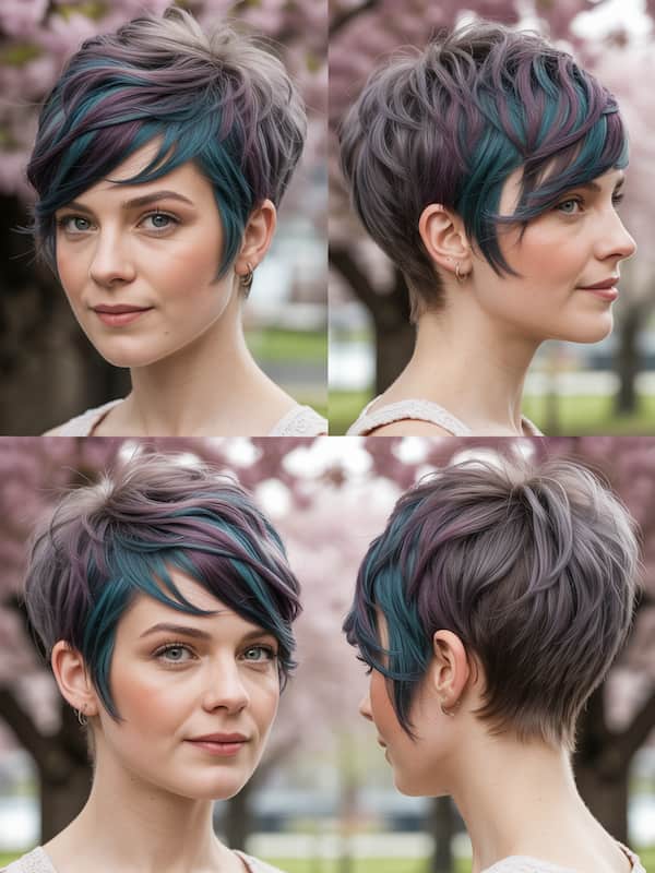 Edgy Layered Pixie for Thick Hair 