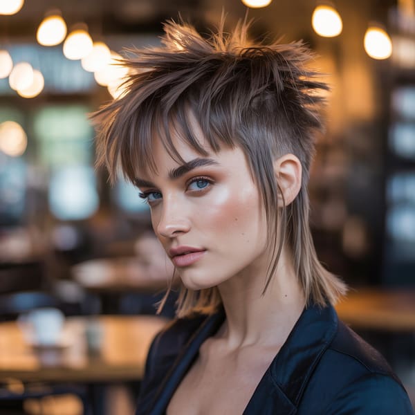 Edgy Mullet with Spiky Layers 