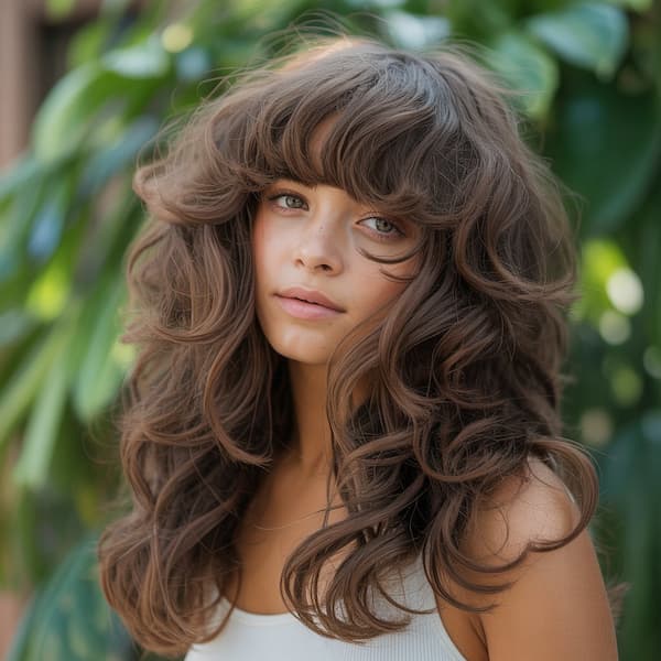 Layered Shaggy Cut with Full Bangs&nbsp;