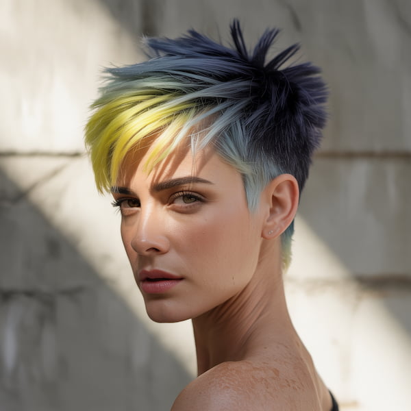 Ombre Undercut Pixie with Spiky Layers  