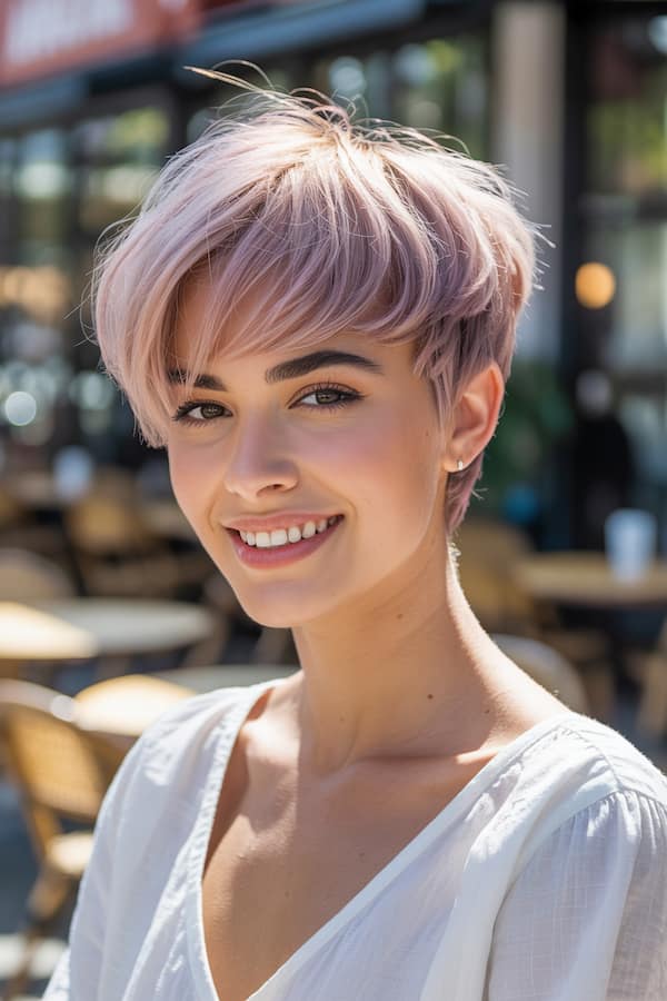 Pinkish Pixie with Long Bangs 