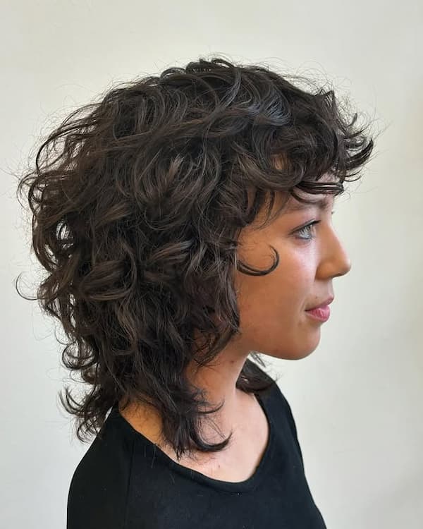 Pure Black Curly Shag