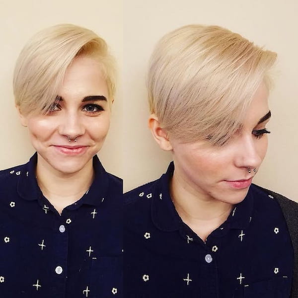 Simple Blonde Asymmetrical Pixie&nbsp;