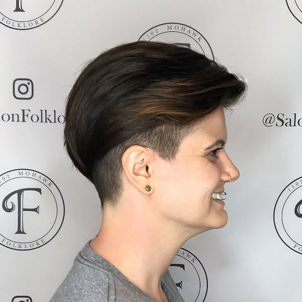 Undercut Brushed Forward Pixie 